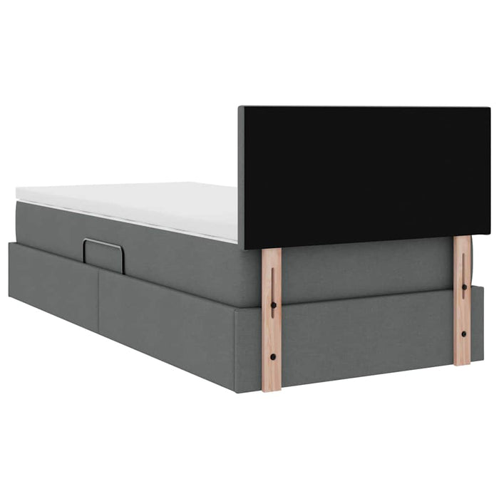 Pat cu saltea și spațiu de depozitare Gri închis 90 x 200 cm - WALTI WALTI