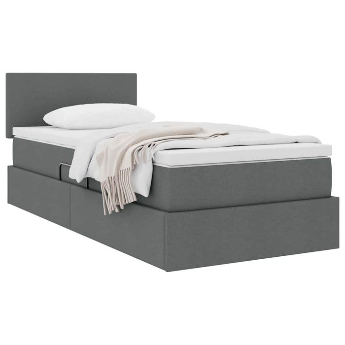 Pat cu saltea și spațiu de depozitare Gri închis 100 x 200 cm - WALTI WALTI