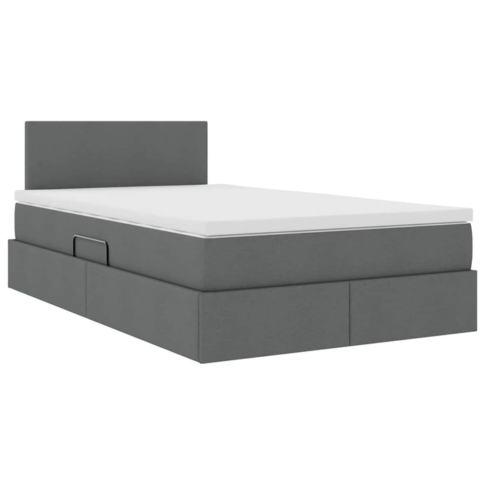 Pat cu saltea și spațiu de depozitare Gri închis 120 x 200 cm - WALTI WALTI