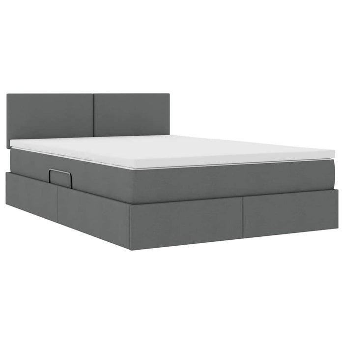 Pat cu saltea și spațiu de depozitare Gri închis 140 x 190 cm - WALTI WALTI