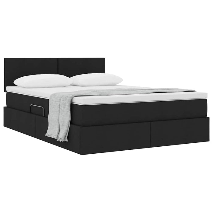 Pat cu saltea și spațiu de depozitare Negru 140 x 190 cm - WALTI WALTI