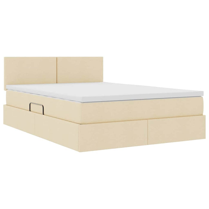 Pat cu saltea și spațiu de depozitare Creme 140 x 190 cm - WALTI WALTI