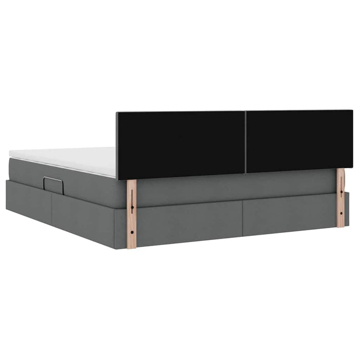 Pat cu saltea și spațiu de depozitare Gri închis 180 x 200 cm - WALTI WALTI