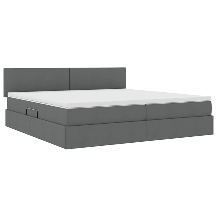 Pat cu saltea și spațiu de depozitare Gri închis 200 x 200 cm - WALTI WALTI