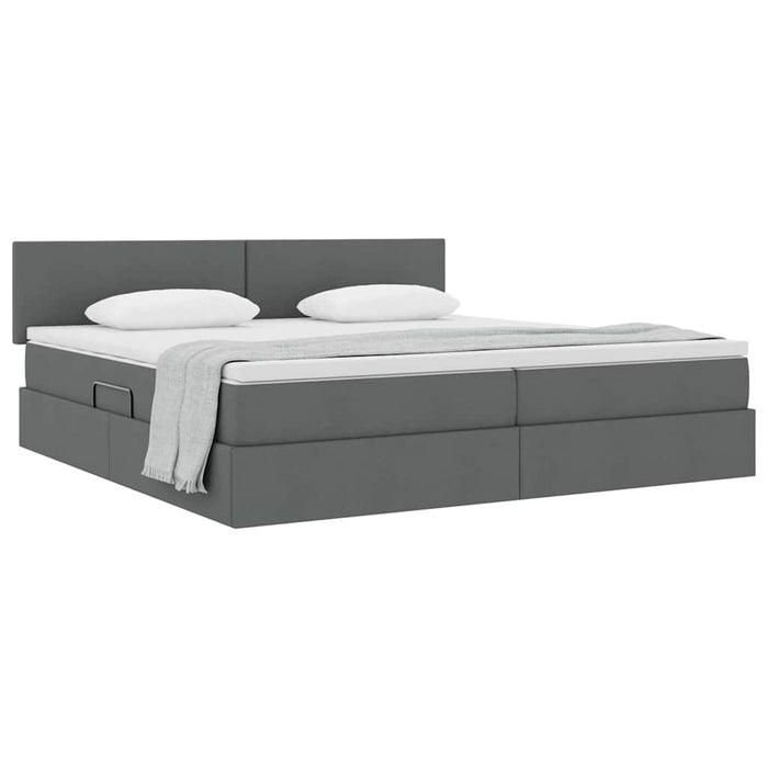 Pat cu saltea și spațiu de depozitare Gri închis 200 x 200 cm - WALTI WALTI