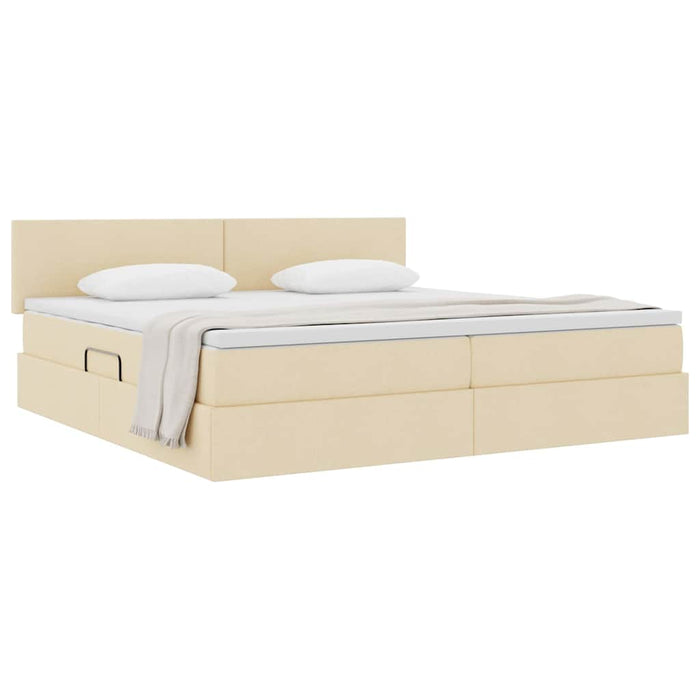 Pat cu saltea și spațiu de depozitare Creme 200 x 200 cm - WALTI WALTI
