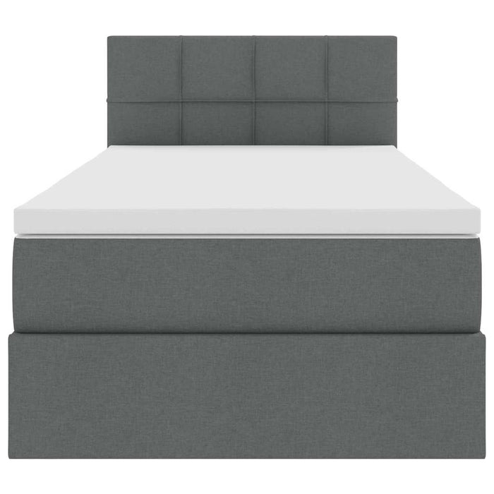 Pat cu saltea și spațiu de depozitare Gri închis 90 x 190 cm - WALTI WALTI