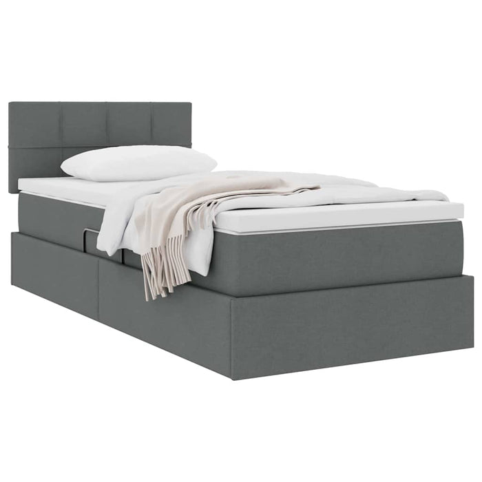 Pat cu saltea și spațiu de depozitare Gri închis 90 x 200 cm - WALTI WALTI