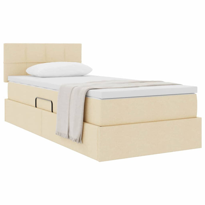 Pat cu saltea și spațiu de depozitare Creme 100 x 200 cm - WALTI WALTI