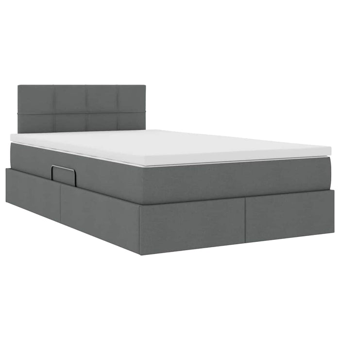 Pat cu saltea și spațiu de depozitare Gri închis 120 x 190 cm - WALTI WALTI