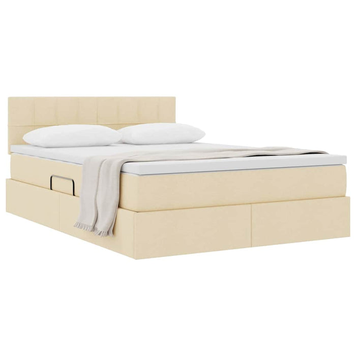 Pat cu saltea și spațiu de depozitare Creme 140 x 190 cm - WALTI WALTI