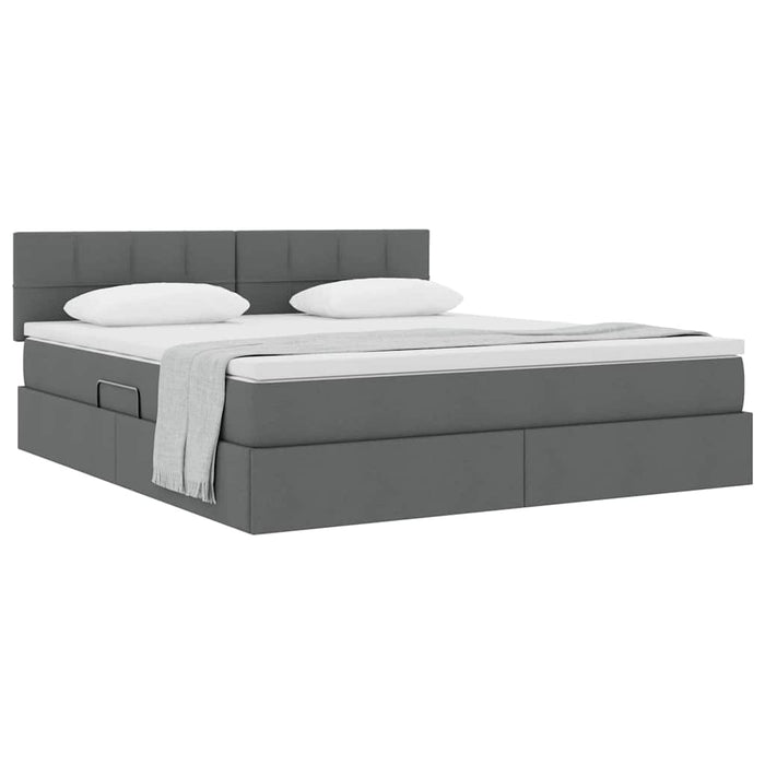 Pat cu saltea și spațiu de depozitare Gri închis 160 x 200 cm - WALTI WALTI