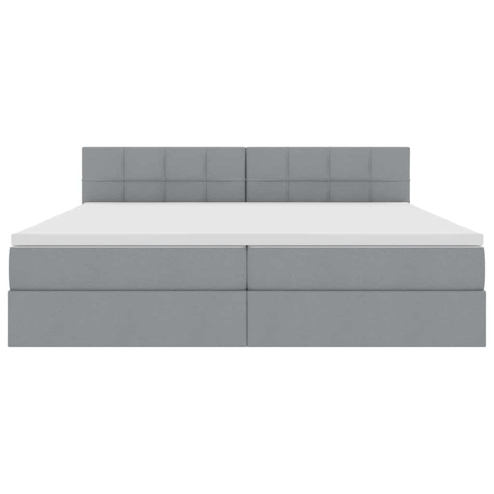 Pat cu saltea și spațiu de depozitare Gri deschis 200 x 200 cm - WALTI WALTI