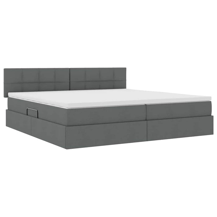 Pat cu saltea și spațiu de depozitare Gri închis 200 x 200 cm - WALTI WALTI