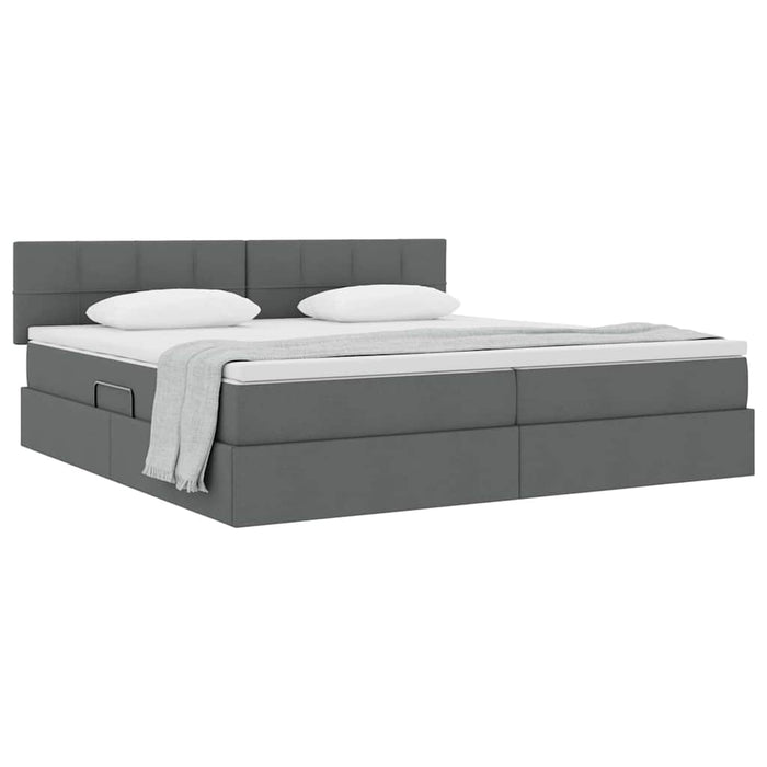 Pat cu saltea și spațiu de depozitare Gri închis 200 x 200 cm - WALTI WALTI