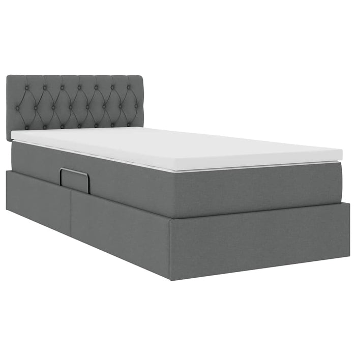 Pat cu saltea și spațiu de depozitare Gri închis 90 x 190 cm - WALTI WALTI