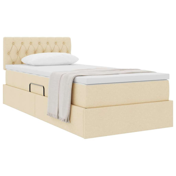 Pat cu saltea și spațiu de depozitare Creme 90 x 200 cm - WALTI WALTI