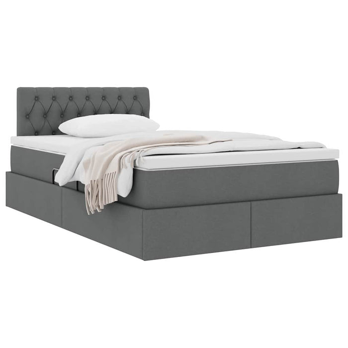 Pat cu saltea și spațiu de depozitare Gri închis 120 x 200 cm - WALTI WALTI