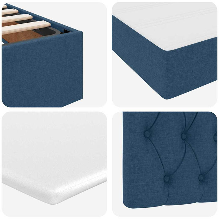 Pat cu saltea și spațiu de depozitare albastru 120 x 200 cm - WALTI WALTI