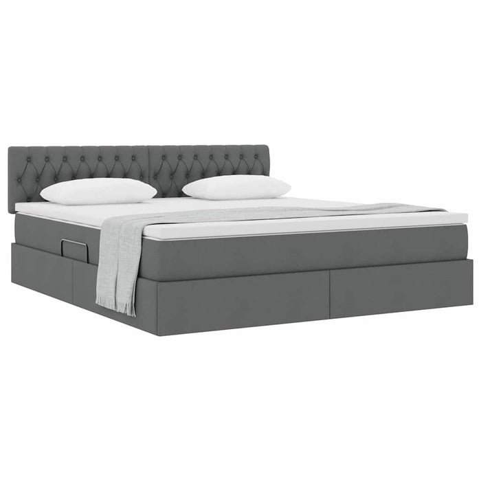 Pat cu saltea și spațiu de depozitare Gri închis 160 x 200 cm - WALTI WALTI