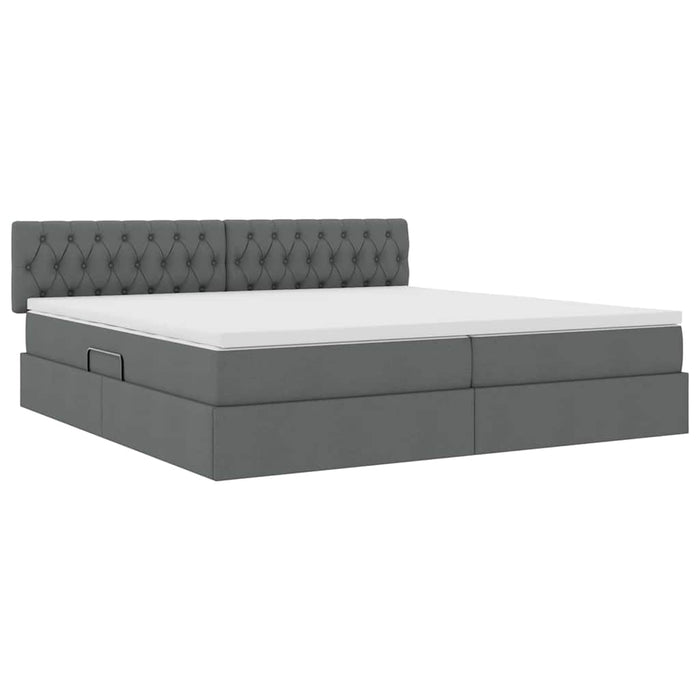 Pat cu saltea și spațiu de depozitare Gri închis 200 x 200 cm - WALTI WALTI