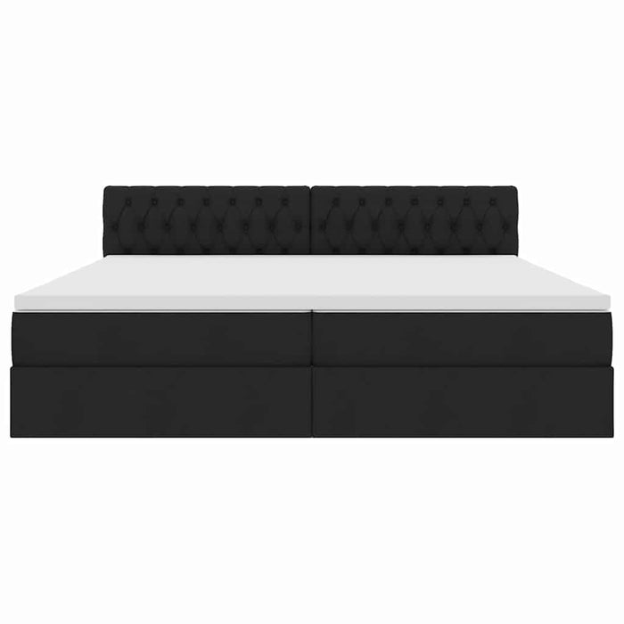 Pat cu saltea și spațiu de depozitare Negru 200 x 200 cm - WALTI WALTI