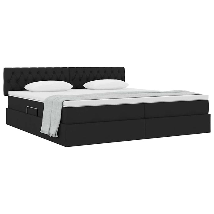Pat cu saltea și spațiu de depozitare Negru 200 x 200 cm - WALTI WALTI