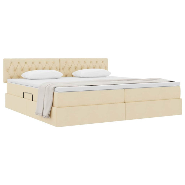 Pat cu saltea și spațiu de depozitare Creme 200 x 200 cm - WALTI WALTI