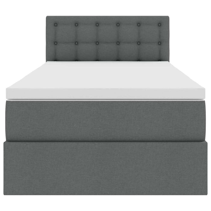 Pat cu saltea și spațiu de depozitare Gri închis 90 x 190 cm - WALTI WALTI