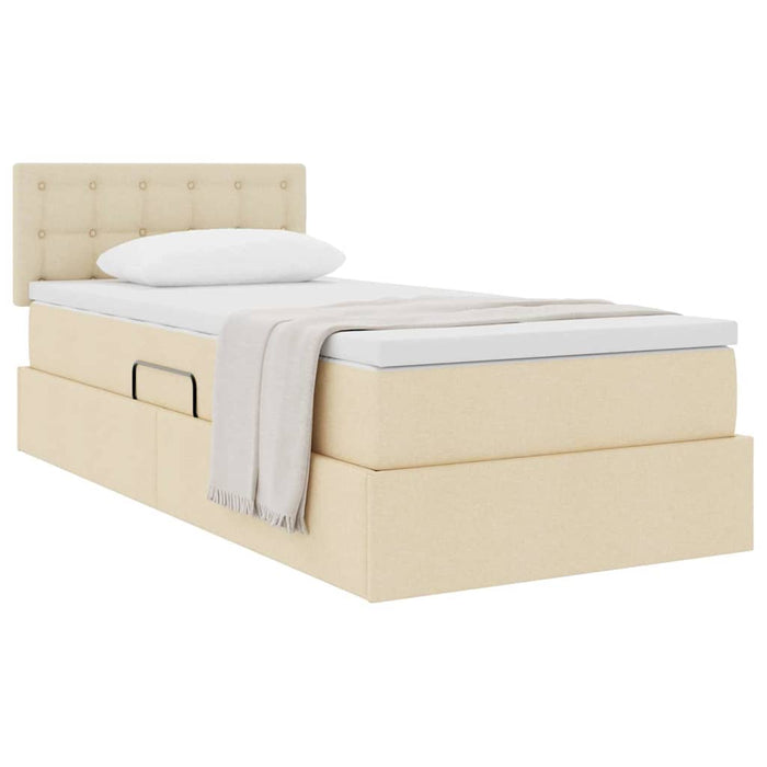 Pat cu saltea și spațiu de depozitare Creme 90 x 190 cm - WALTI WALTI