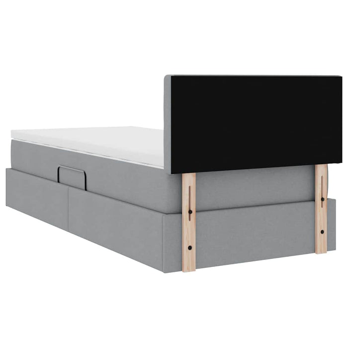 Pat cu saltea și spațiu de depozitare Gri deschis 90 x 200 cm - WALTI WALTI