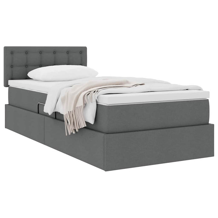 Pat cu saltea și spațiu de depozitare Gri închis 90 x 200 cm - WALTI WALTI