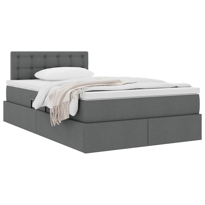 Pat cu saltea și spațiu de depozitare Gri închis 120 x 200 cm - WALTI WALTI