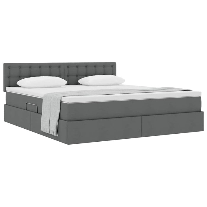 Pat cu saltea și spațiu de depozitare Gri închis 180 x 200 cm - WALTI WALTI