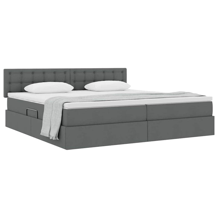 Pat cu saltea și spațiu de depozitare Gri închis 200 x 200 cm - WALTI WALTI