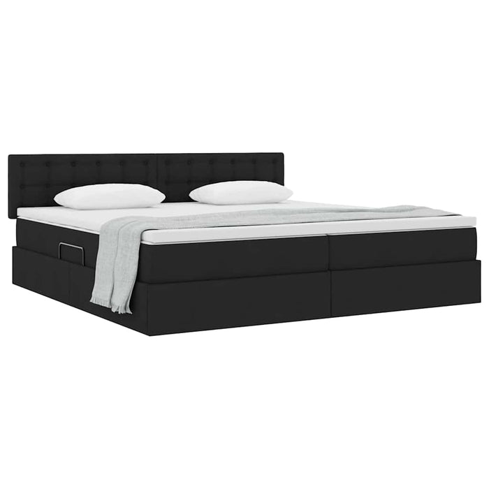 Pat cu saltea și spațiu de depozitare Negru 200 x 200 cm - WALTI WALTI