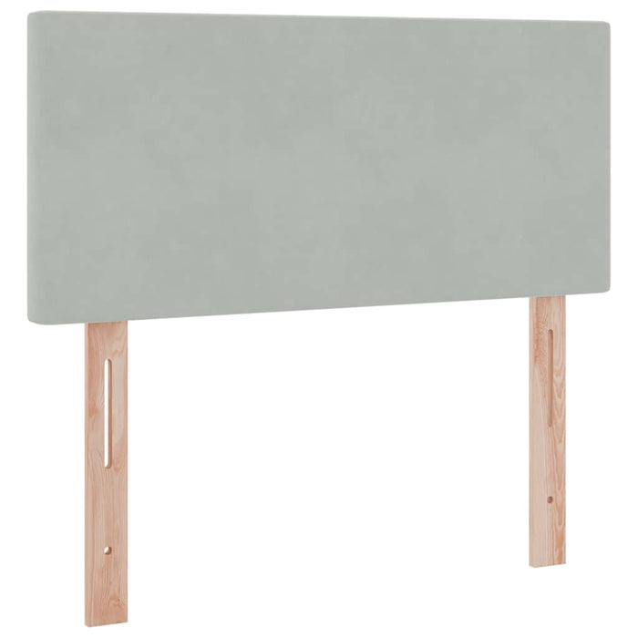 Pat cu storage cu saltea Gri deschis 90 x 200 cm Catifea - WALTI WALTI