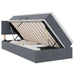 Pat cu storage cu saltea Gri închis 90 x 200 cm Catifea - WALTI WALTI