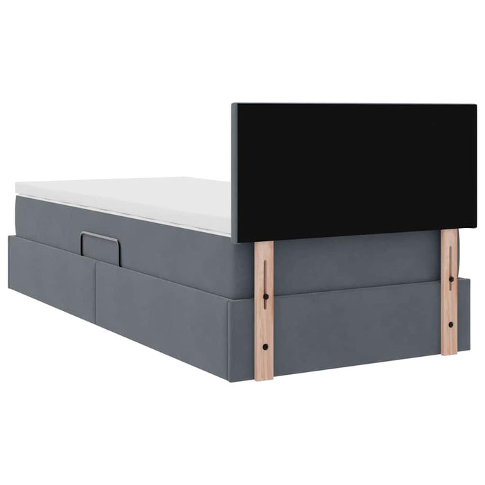 Pat cu storage cu saltea Gri închis 90 x 200 cm Catifea - WALTI WALTI
