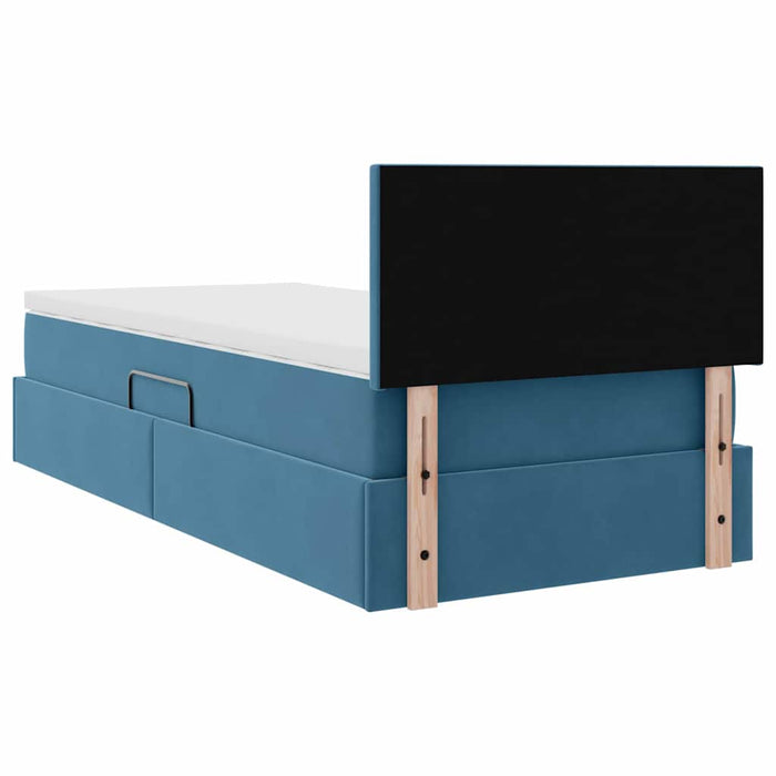Pat cu storage cu saltea Albastru închis 90 x 200 cm Catifea - WALTI WALTI