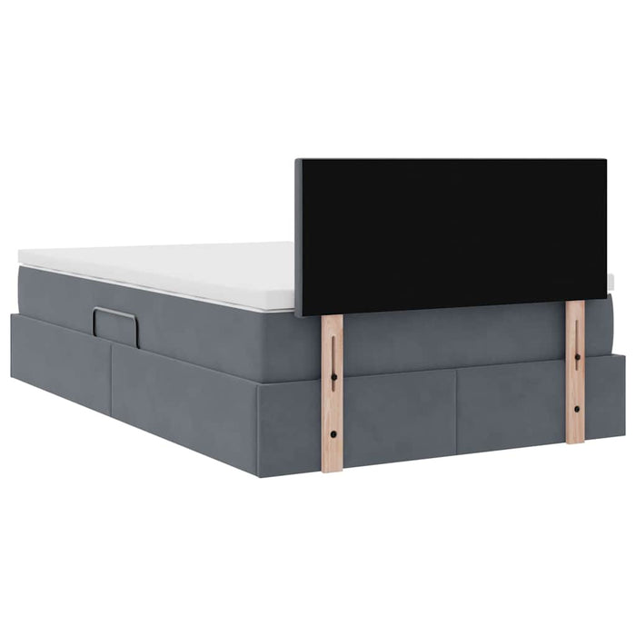 Pat cu storage cu saltea Gri închis 120 x 200 cm Catifea - WALTI WALTI