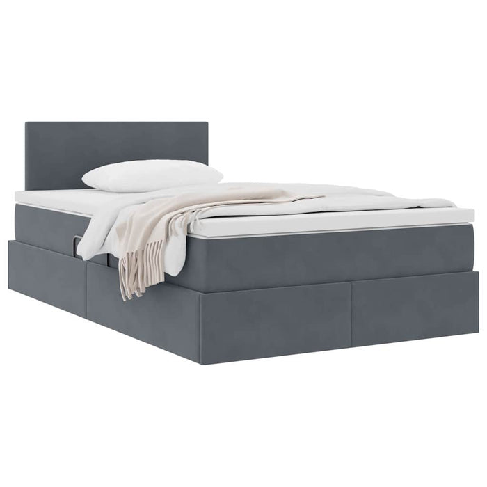 Pat cu storage cu saltea Gri închis 120 x 200 cm Catifea - WALTI WALTI