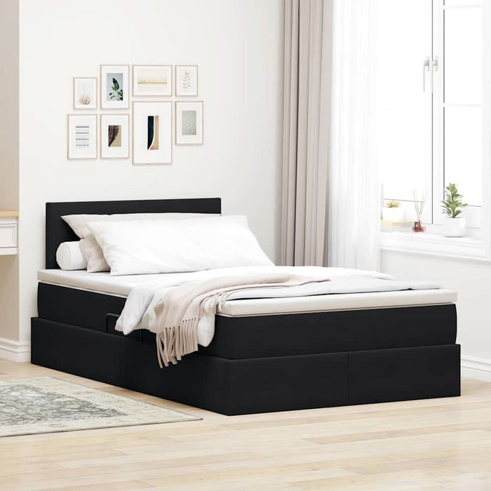 Pat cu storage cu saltea Negru 120 x 200 cm Catifea - WALTI WALTI
