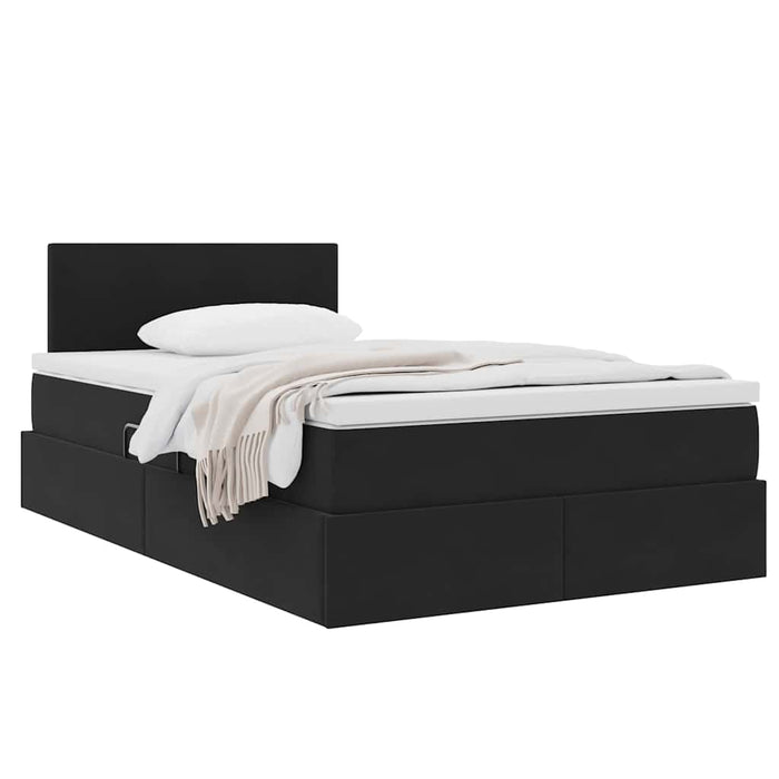 Pat cu storage cu saltea Negru 120 x 200 cm Catifea - WALTI WALTI