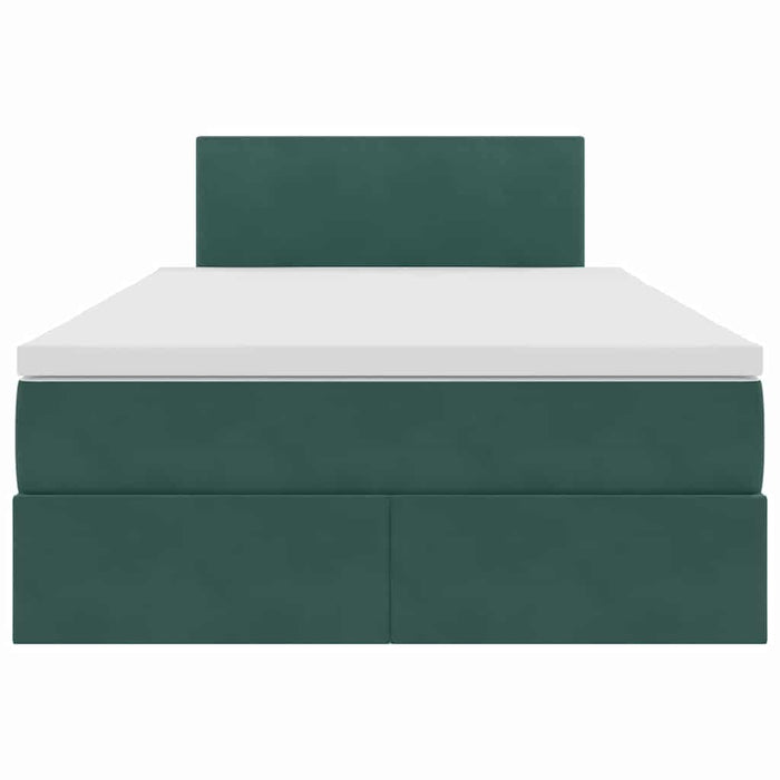 Pat cu storage cu saltea Verde închis 120 x 200 cm Catifea - WALTI WALTI