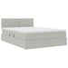Pat cu storage cu saltea Gri deschis 140 x 190 cm Catifea - WALTI WALTI