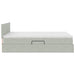 Pat cu storage cu saltea Gri deschis 140 x 190 cm Catifea - WALTI WALTI