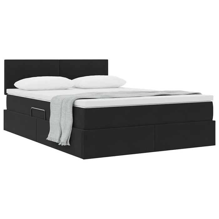 Pat cu storage cu saltea Negru 140 x 190 cm Catifea - WALTI WALTI