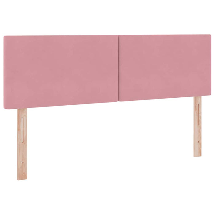 Pat cu storage cu saltea cu headboard Roz 140 x 190 cm Catifea - WALTI WALTI