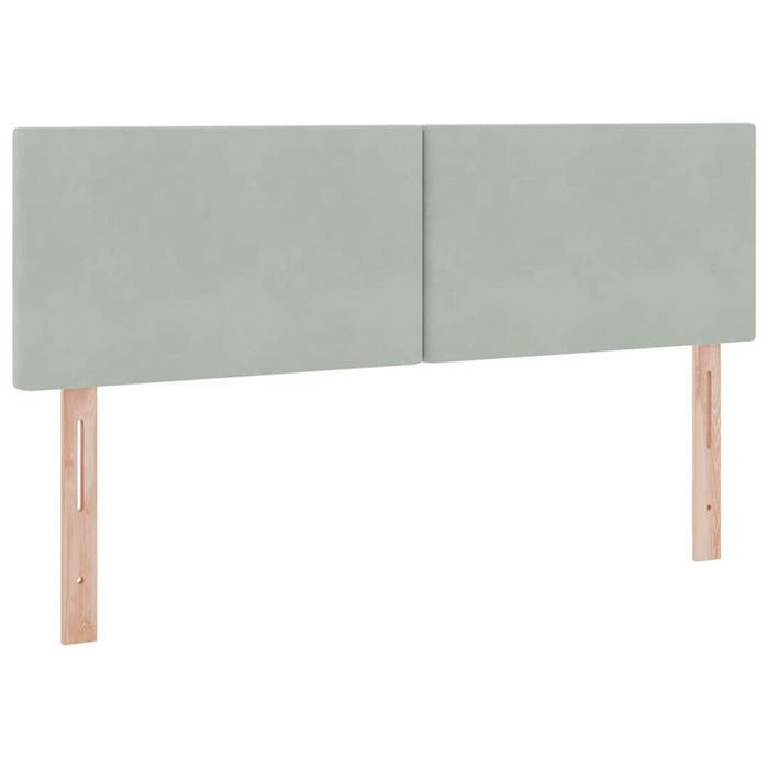 Pat cu storage cu saltea Gri deschis 140 x 200 cm Catifea - WALTI WALTI